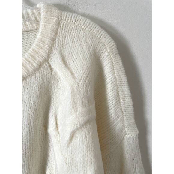Madewell Chunky Wool Blend Cardigan Cream Size XL NEW - Picture 3 of 8
